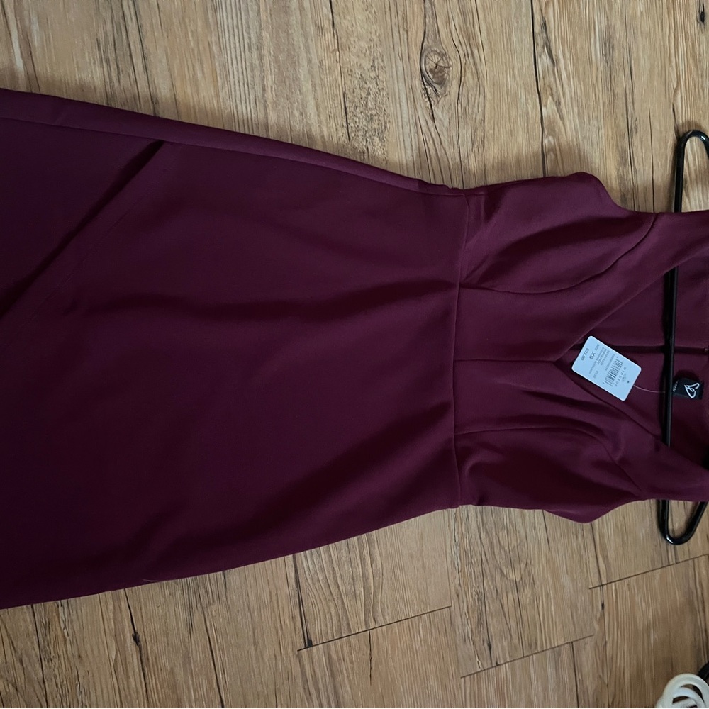 Windsor Red Halter Sheath Midi Dress